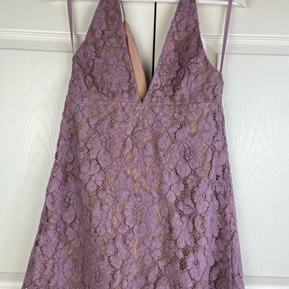 Free People Dangerous Love Lilac Mini Dress 8  NEW - Picture 7 of 9